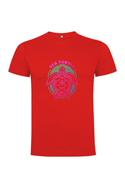 iLovePrints Neon Sea Turtle Chic Tshirt