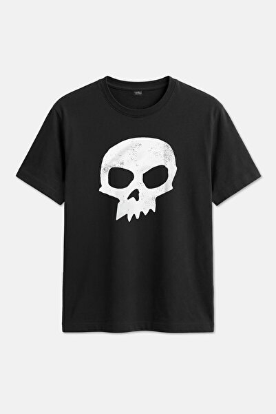 Kendim Seçtim Tricou negru cu croială normală, cu imprimeu vintage cu craniu ...