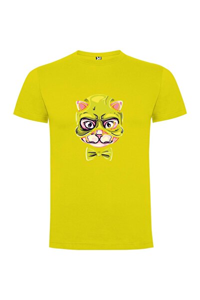 iLovePrints Green Tie Cat Ninja Tshirt