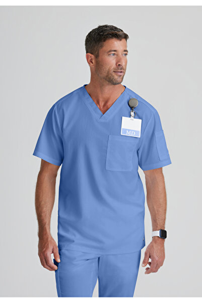 Grey’s Anatomy Evan Grt091 Men's Scrubs Single Top – Imported, Super Soft, Mo...