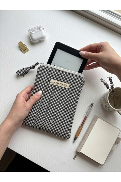 lumi Studio Siyah Pitikare Kindle Kılıfı -E-Kitap Okuyucu Çantası- Elyaf Dolg...