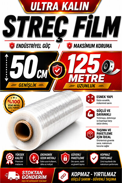 OPTİMEX 125 Metre Ultra Büyük Mobilya Eşya Sarma KorumaAmbalaj Streci Taşıma ...