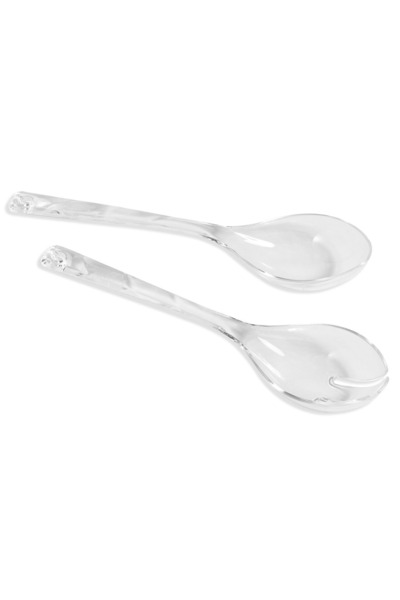Z Store Transparent Serving Spoon and Fork Set - 2 pcs