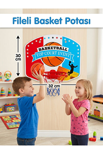 çınaroğlu avm Toy Children's 32cm Basketball Hoop with Bulk Net Basketball Te...