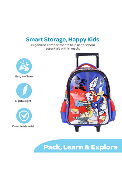 Moon Licensed SONIC the Hedgehog 3 in 1 Kids Trolley Set - (16-Inch) Premium ...