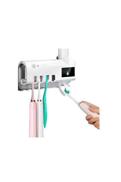 OEM Dozator Pastă de Dinți Inteligent cu Sterilizator UV – Suport Periuțe Uci...