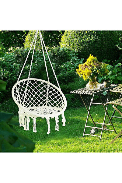 OEM Scaun balansoar tip hamac, din macrame suspendat design, confortabil si r...