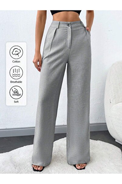 tuzu moda KADIN PANTOLON KETEN PANTOLON BORU PAÇA PANTOLON