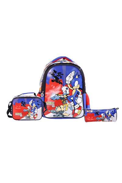Moon Licensed SONIC THE HEDGEHOG 3 in 1 kids Backpack Set -- (16-Inch) Premiu...