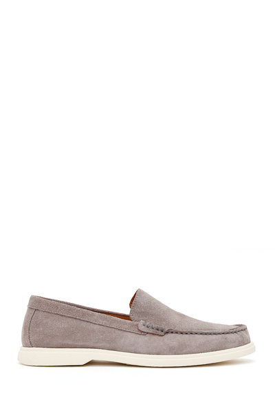 Derimod Men's Gray Suede Leather Loafer 26Sfd632010