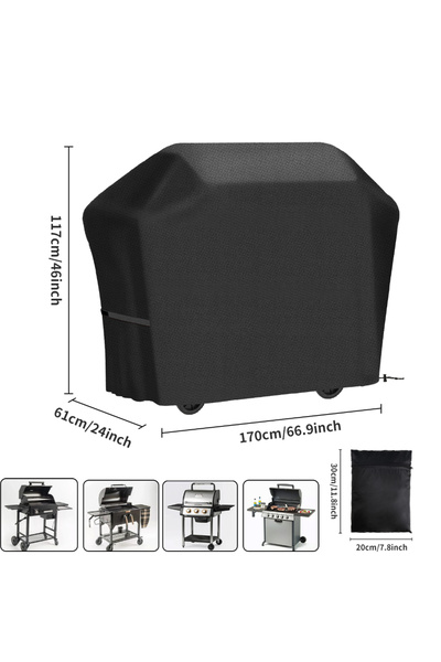Choice 170x61x117CM Waterproof Grill BBQ Cover Heavy Duty Barbecue Cover Weat...