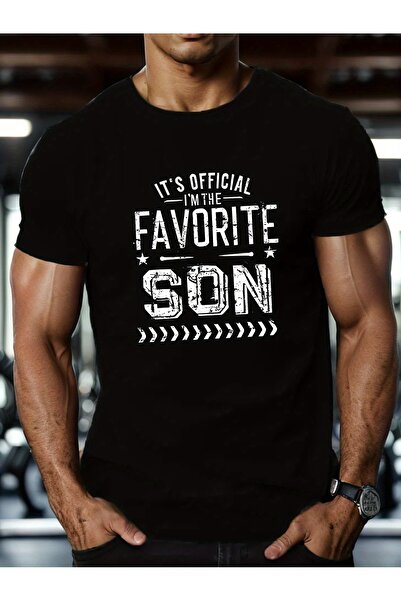 LİNA06 FAVORITE SON Men's Summer T-Shirt - Short Sleeve, Round Neck, Geometri...