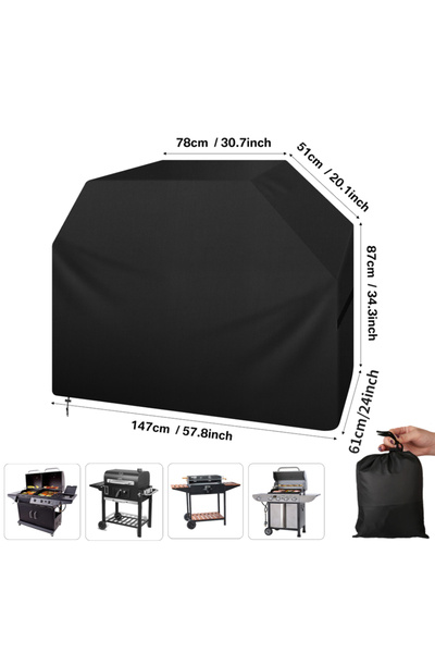Choice3 147x61x122CM Waterproof Grill BBQ Cover Heavy Duty Barbecue Cover Wea...