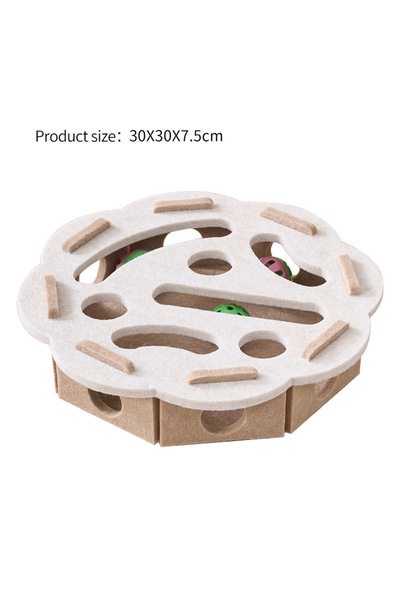 Choice3 White-round Interactive Cat Puzzle Toy Felt Toy Box with Maze Tunnel ...