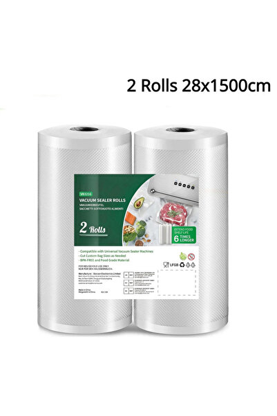choice2 لفتان من أكياس التغليف بالتفريغ الهوائي مقاس 28×1500 سم لحفظ الطعام ط...