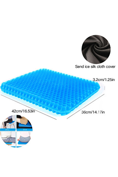 Choice ROYAL BLUE Car Gel Cooling Seat Cushion 3D Honeycomb Cool and Breathab...