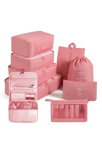 Choice21 9 PCS Pink 7/8/9/10 Pcs Set Travel Organizer Storage Bags Suitcase P...
