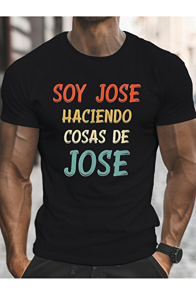 LİNA06 تي شيرت رجالي بتصميم مرح: "SOY JOSE HACIENDO COSAS DE JOSE" - أخضر الل...