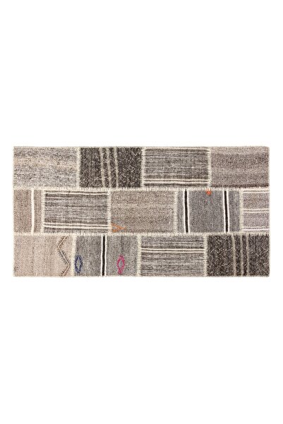 Mudo Concept LIMA GRİ KREM PATCHWORK KİLİM 80X150 CM