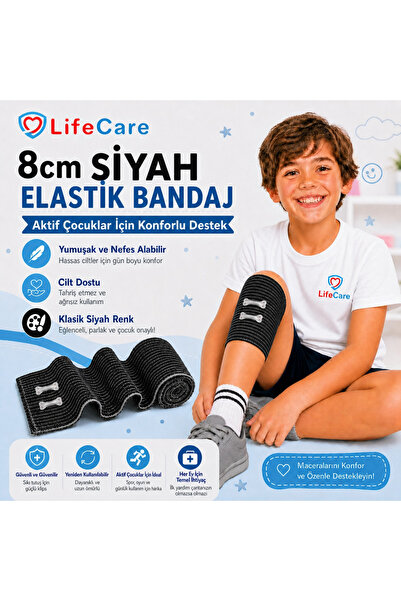 Life Care Siyah Elastik Bandaj 8cm