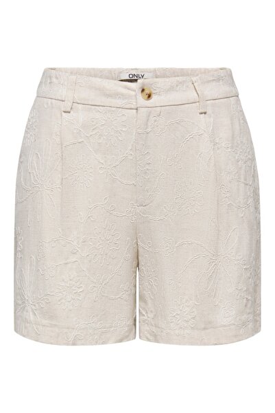 ONLY ONLSIESTA HW LINEN BL EMB SHORTS PNT شورت رمادي للنساء - 15374119