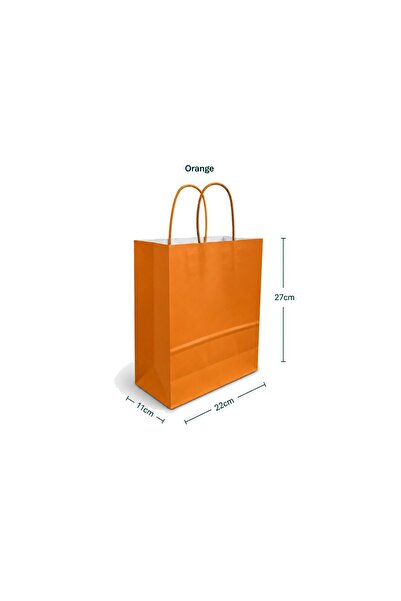 sunpack Paper Gift Bags – Orange 22×11×27 cm – Pack of 12