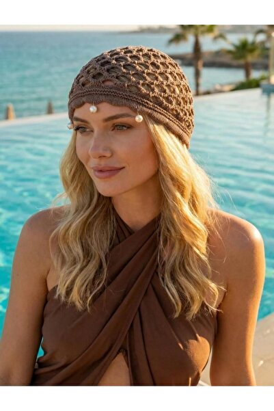 FLEX FASHION Women's Bohemian Style Knitted Perforated Knitwear Beanie