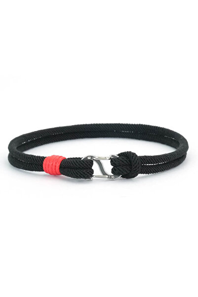 Choice6 Black Simple Mens Bracelets Hand-Woven Detachable 7 Colors Rope Bracl...
