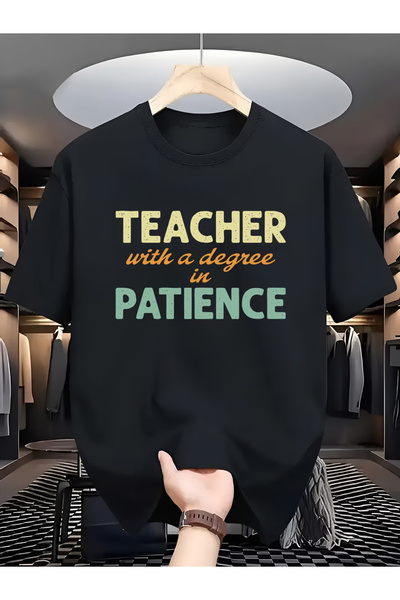 NOURAM تي شيرت صيفي جديد عصري بتصميم بسيط مطبوع عليه عبارة TEACHER WITH A DEG...