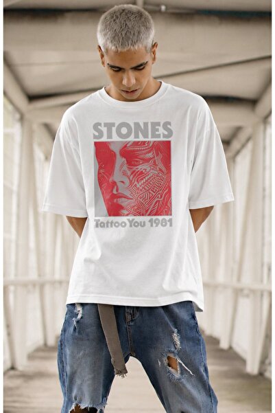 Fuddy Moda Unisex μπλουζάκι με στάμπα Rolling Stones Tattoo You 1981, Oversiz...