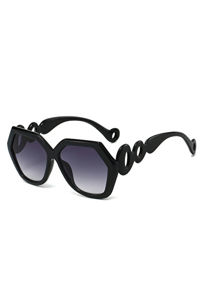 Choice3 Black gray 2025 Hexagon Women Sunglasses Brand Designer Color Patchwo...