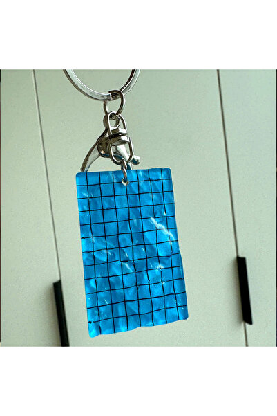 Choice Dark blue Creative Swimming Pool Keychain Wavy Keychain Decorations Ca...