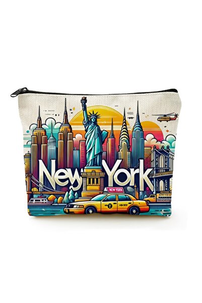 Choice 18x25cm A New York City Design Makeup Bag with Iconic Landmarks Compac...