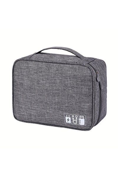 Choice1 Grey Three Layer Digital Storage Bag Multi-functional Cable Storage B...