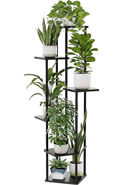 Dotail Etajeră pentru plante, 6 niveluri, 30 x 30 x 130 cm, cadru metalic și ...