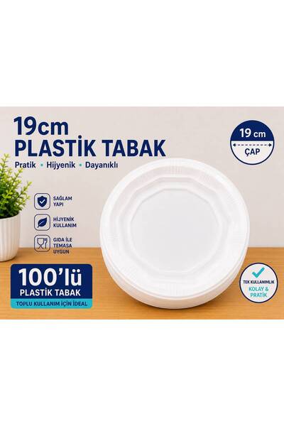 19 CM PLASTİK TABAK 100'LÜ