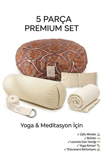 SUNYOGA 5 Parça Premium Yoga ve Meditasyon Seti – Zafu Minder, Bolster, Lavan...