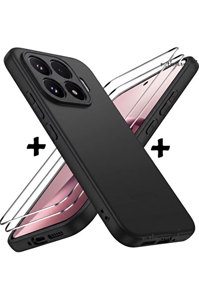 Xiaomi Mi 17T Pro Compatible Case Soft Color Matte Silicone with Camera Protection + 9H Screen Protector Glass 2in1 Set