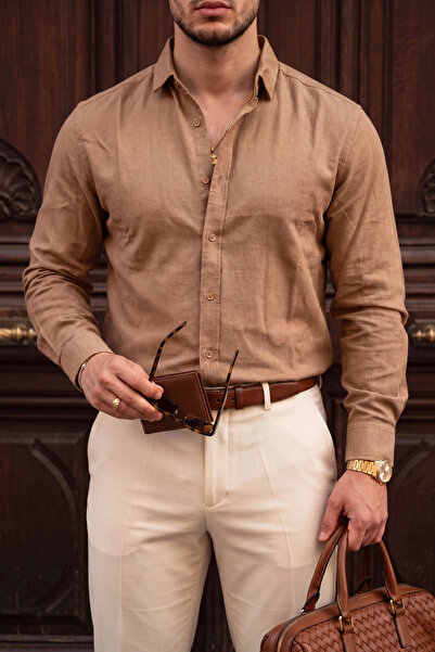 Teenage Millionaire Men's Arturo Camel Colored Soft Textured Gabardine Look L...