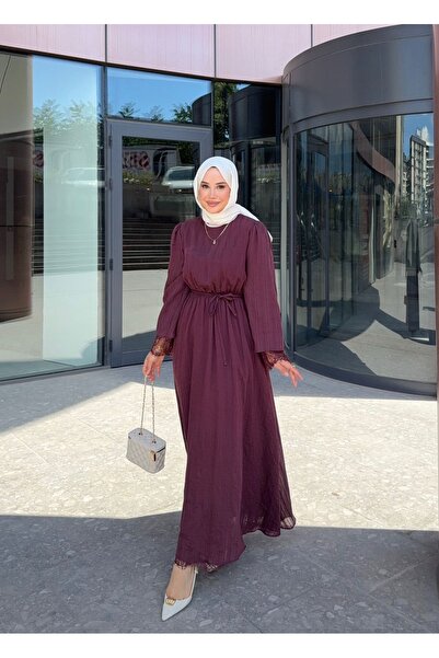nurvina modest wear Καλοκαιρινό φόρεμα με δαντέλα και λεπτομέρειες