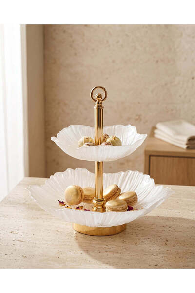 REDTAG Whtie 2 tier Serving Dish