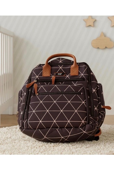 emir baby حقيبة MY Bag ذات النمط الهندسي للعناية بالأم والطفل - حقيبة ظهر كبي...