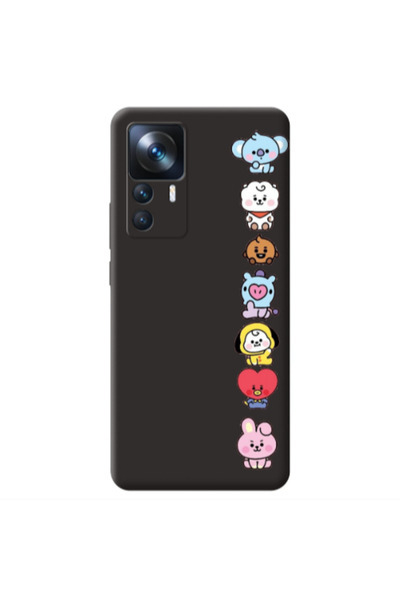 Other Xiaomi Mi 12T Lovely animals Black Colored Silicone TPU Θήκη