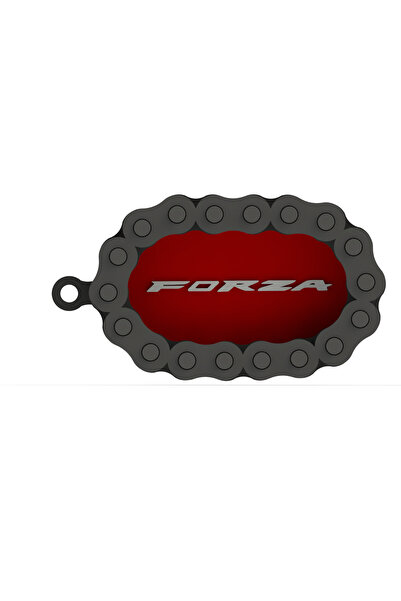 Ümraniye3d Honda Forza Compatible Motorcycle Keychain with Chain Detail