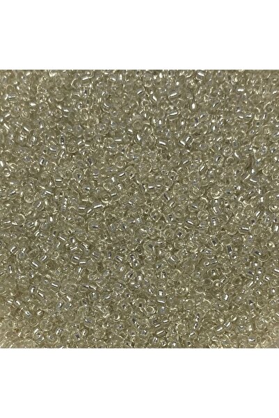 Bi hızlı 8/0 Cam Kum Boncuk, Takı Yapım Boncuğu, 3 mm, 40 gram Şeffaf Gümüş