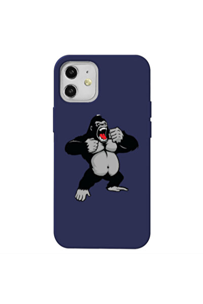 Other Apple iPhone 12 Angry Gorilla2 Dark blue Colored Silicone TPU Θήκη