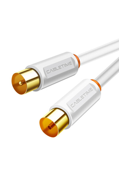 Cabletime καλώδιο κεραίας CT-AV101, 75 Ohm, 1m, λευκό