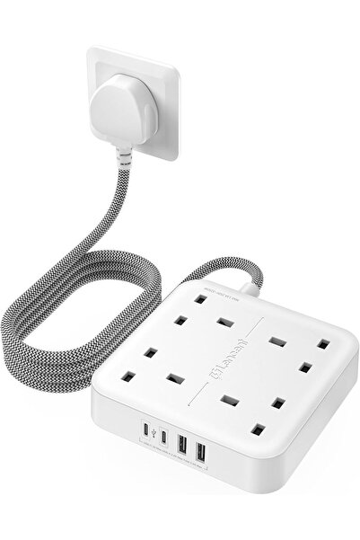 Urban URBANNX Extension Lead with 4 Way Outlets, 3250W 13A Power Strip, 1.8M ...