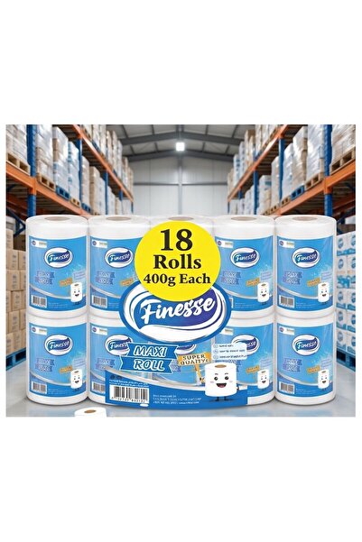 Finesse 18 عبوة من مناديل ماكسي رول ثنائية الطبقات، 750 جرام، مناشف مطبخ، جود...