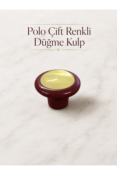 Mas Kulp Polo Çift Renkli Düğme Kulp Tek Delikli Çekmece Ve Dolap Kulpu (Vida...